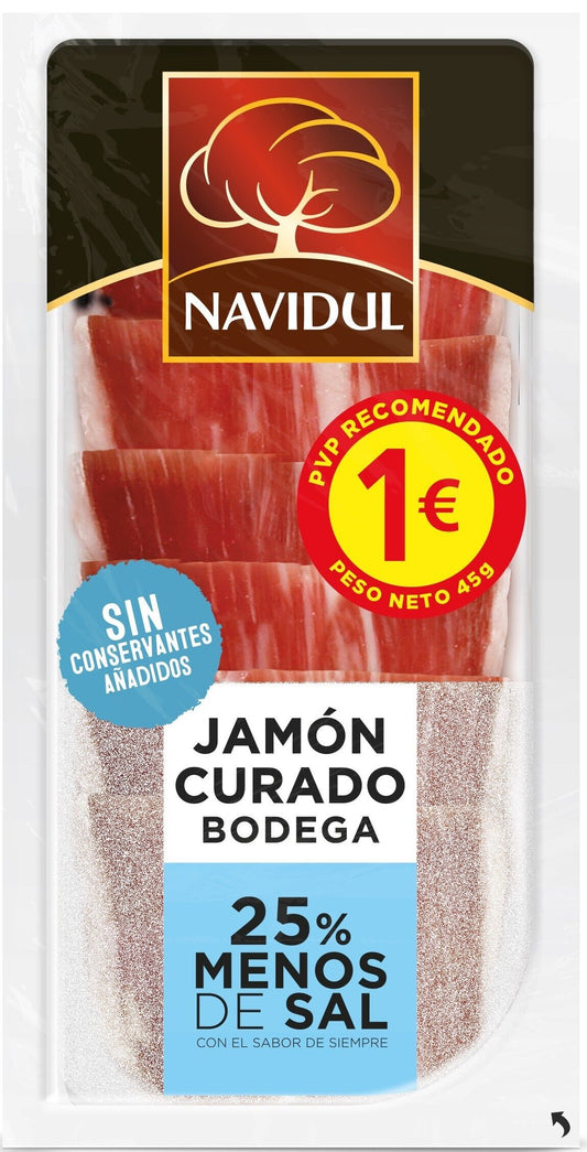 Jamón curado r/sal lonchas Navidul 50g La Despensa