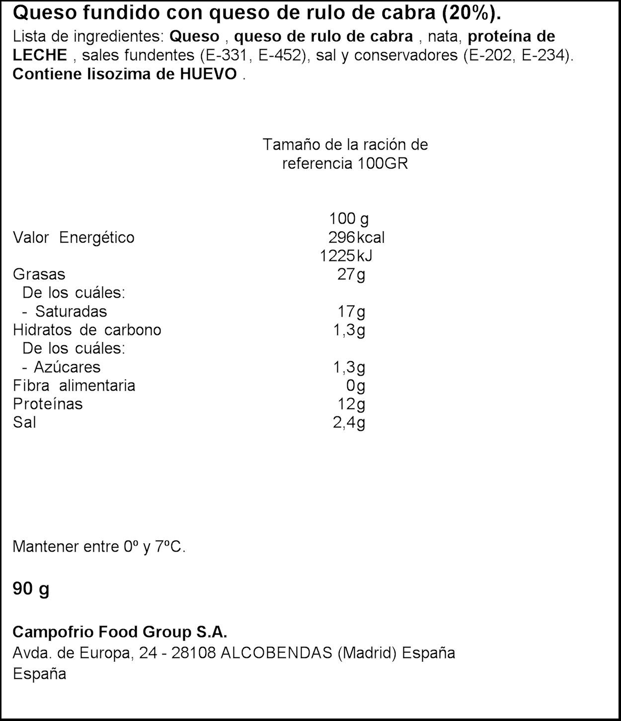 Crema de queso cabra Navidul 90g
