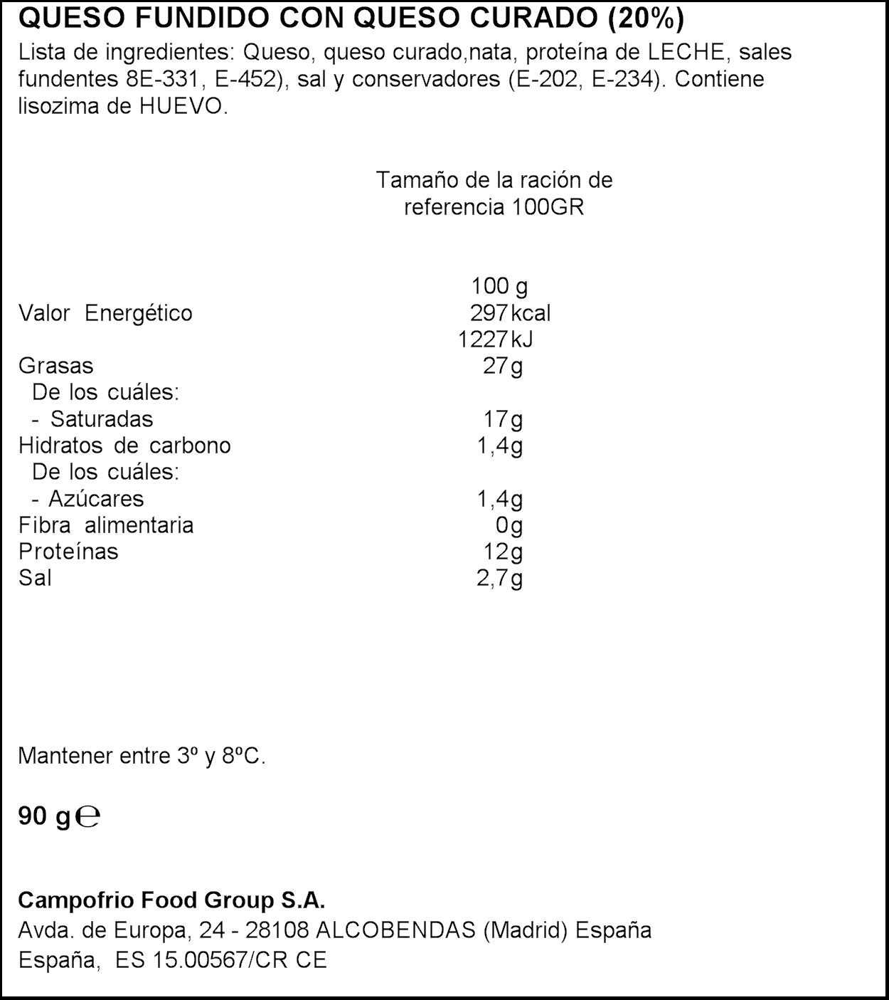 Crema de queso curado Navidul 90g