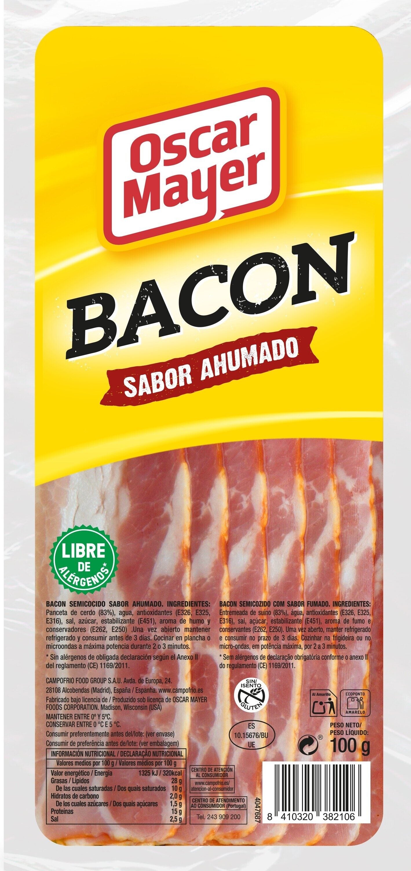 Bacon suave lonchas Oscar mayer Campofrio 100g