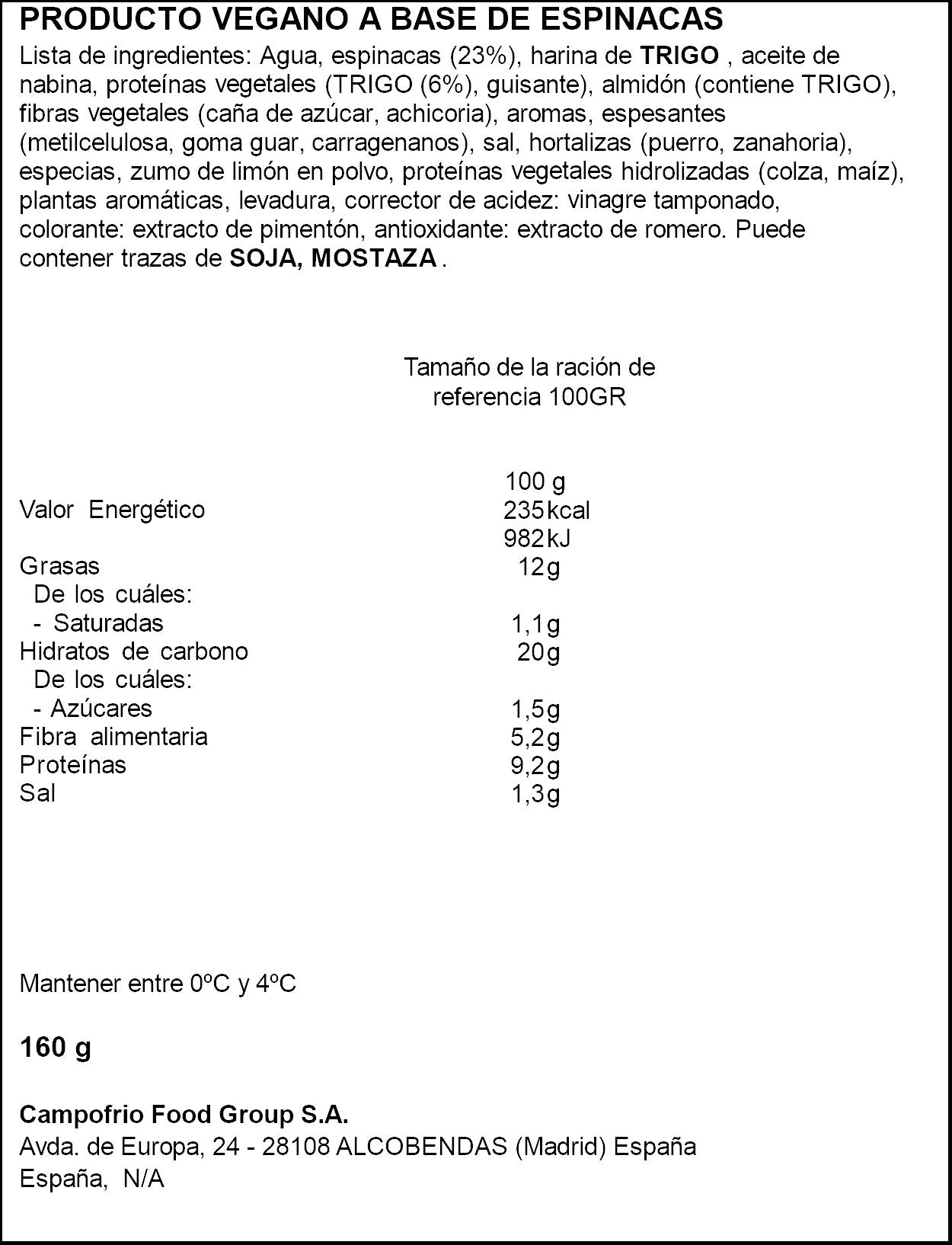 Hamburguesa espinacas Beter balance 160g