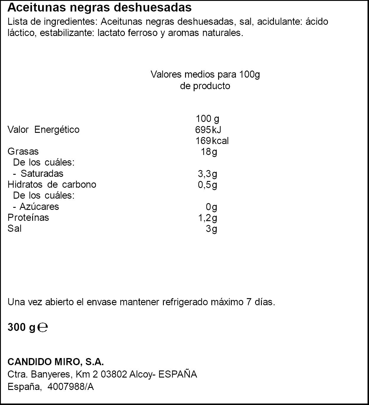 Aceituna negra s/hueso lata Serpis 130g escurr