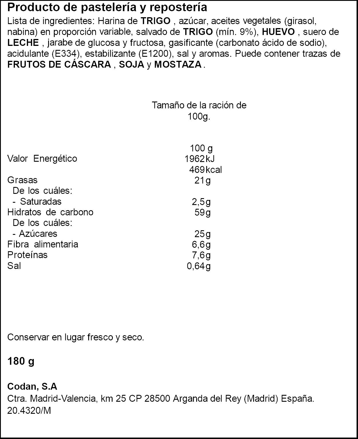 Rizada integral 0% Codan 252g