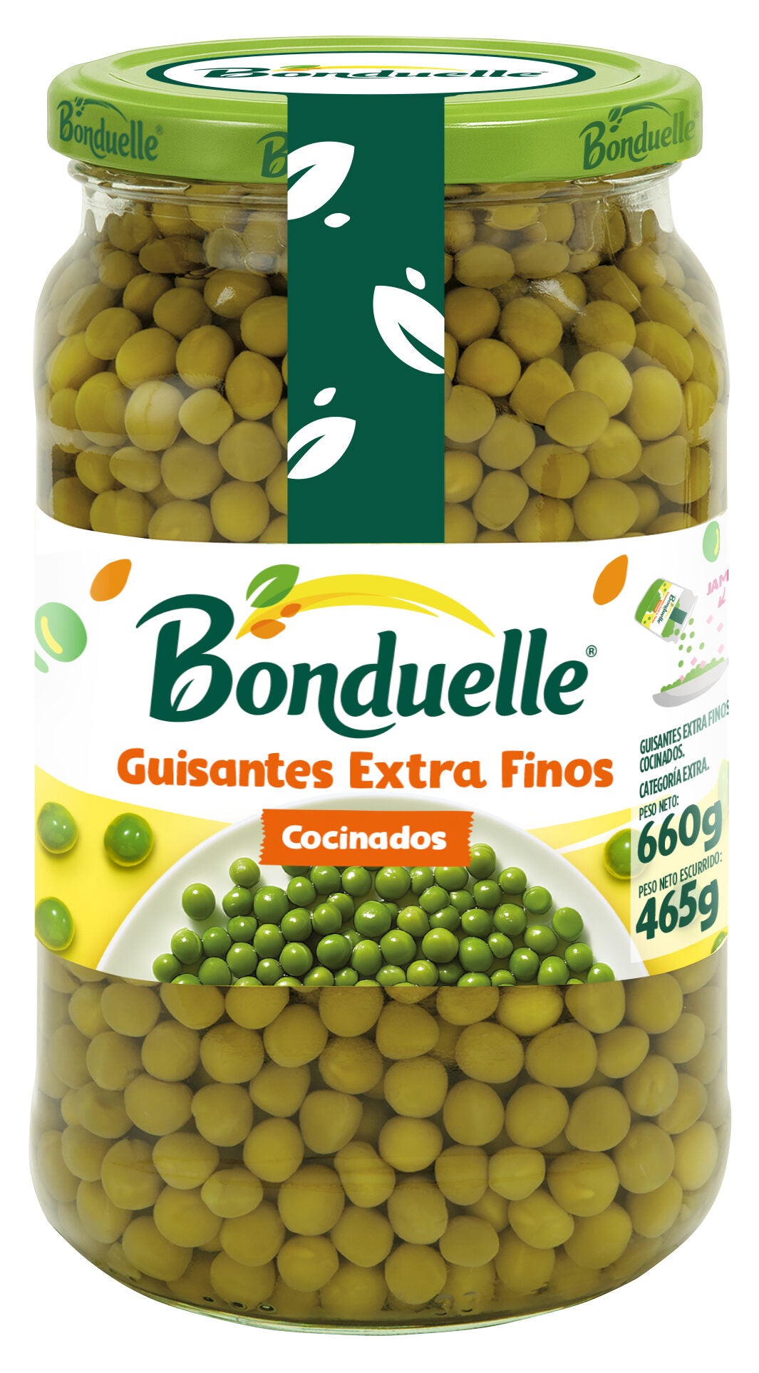 Guisante cocinado extra cristal Boundelle 465g escurr
