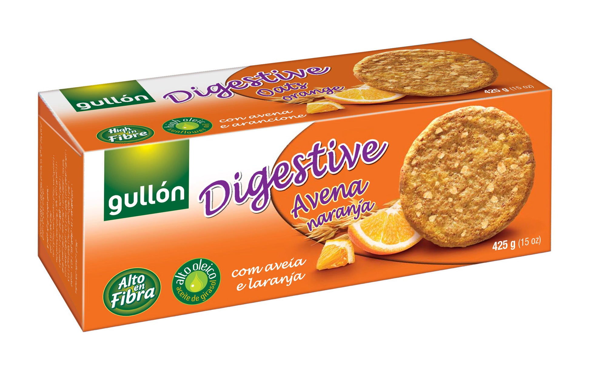 Galleta digestive avena naranja Gullón 425g