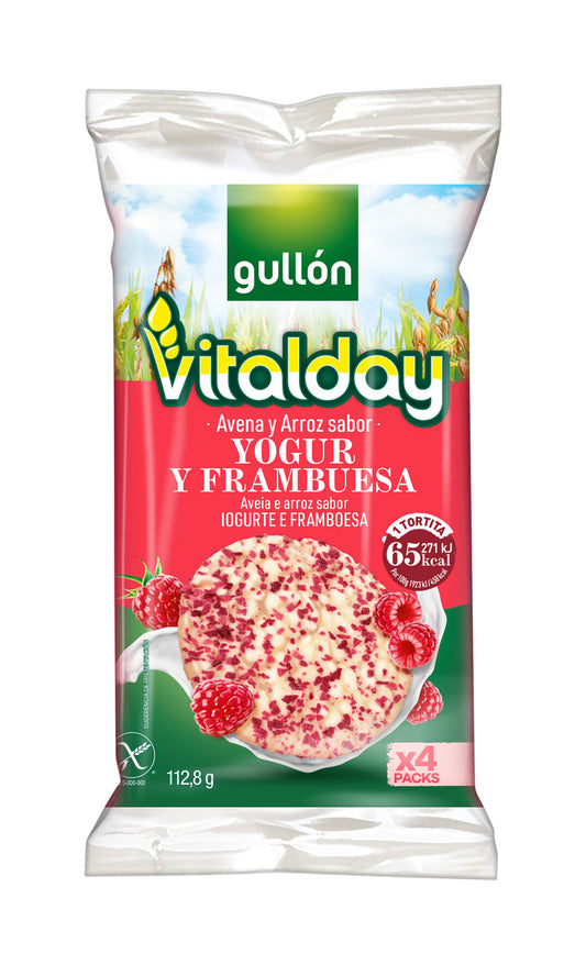 Tortitas avena y arroz yogur/frambuesa Gullón 112,8g La Despensa