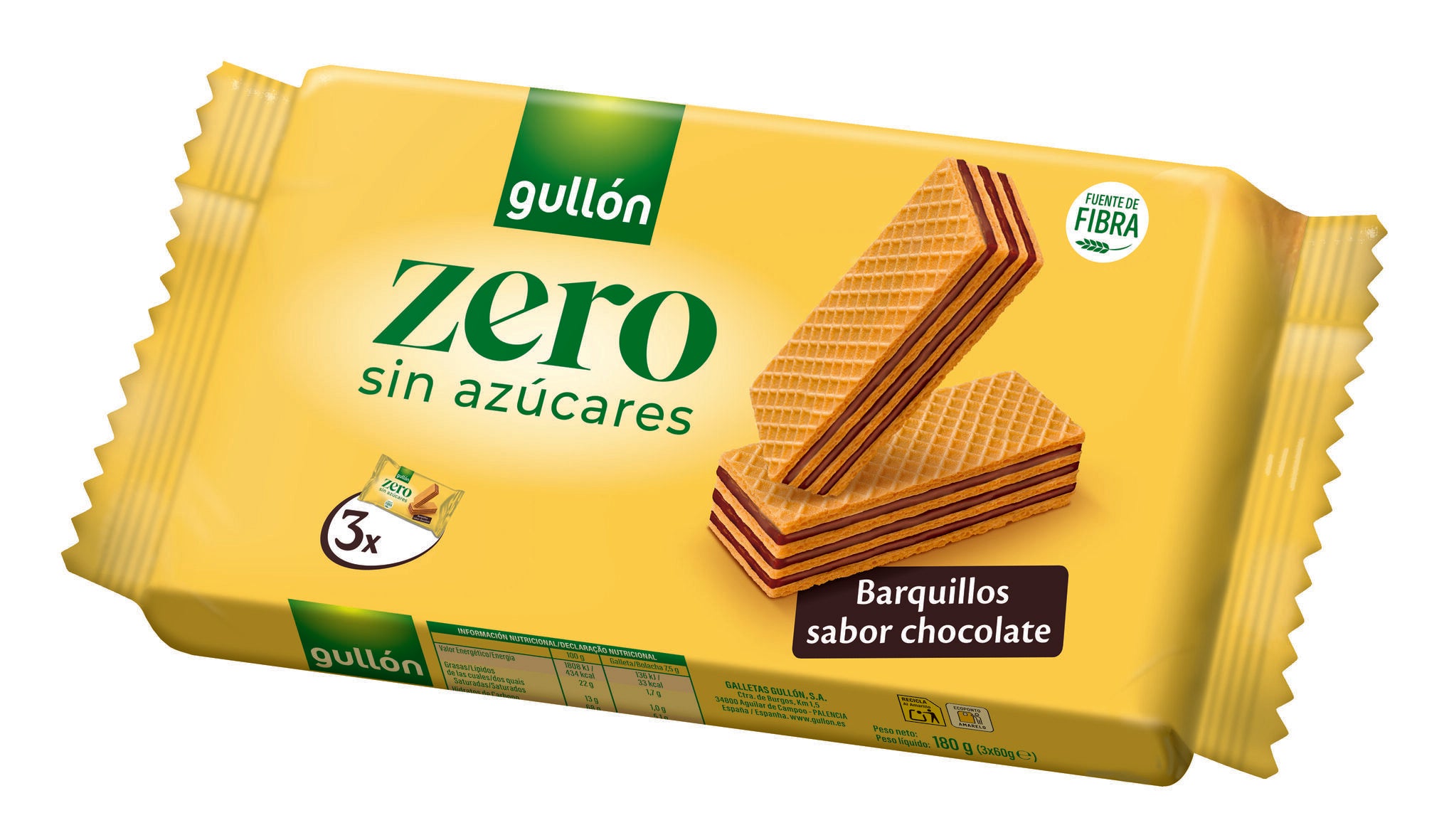 Galleta barquillo chocolate diet nature Gullón 180g