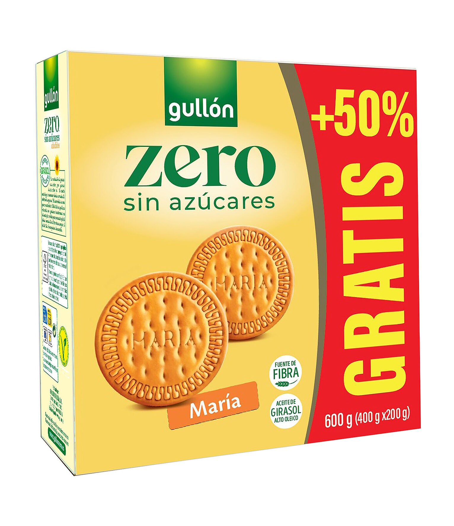 Galleta maría zero Gullón 400g+200g