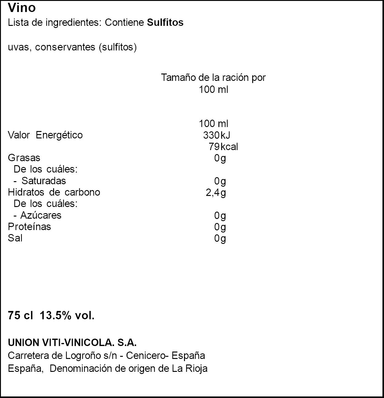 Vino tinto rioja crianza Marques de Caceres 750ml
