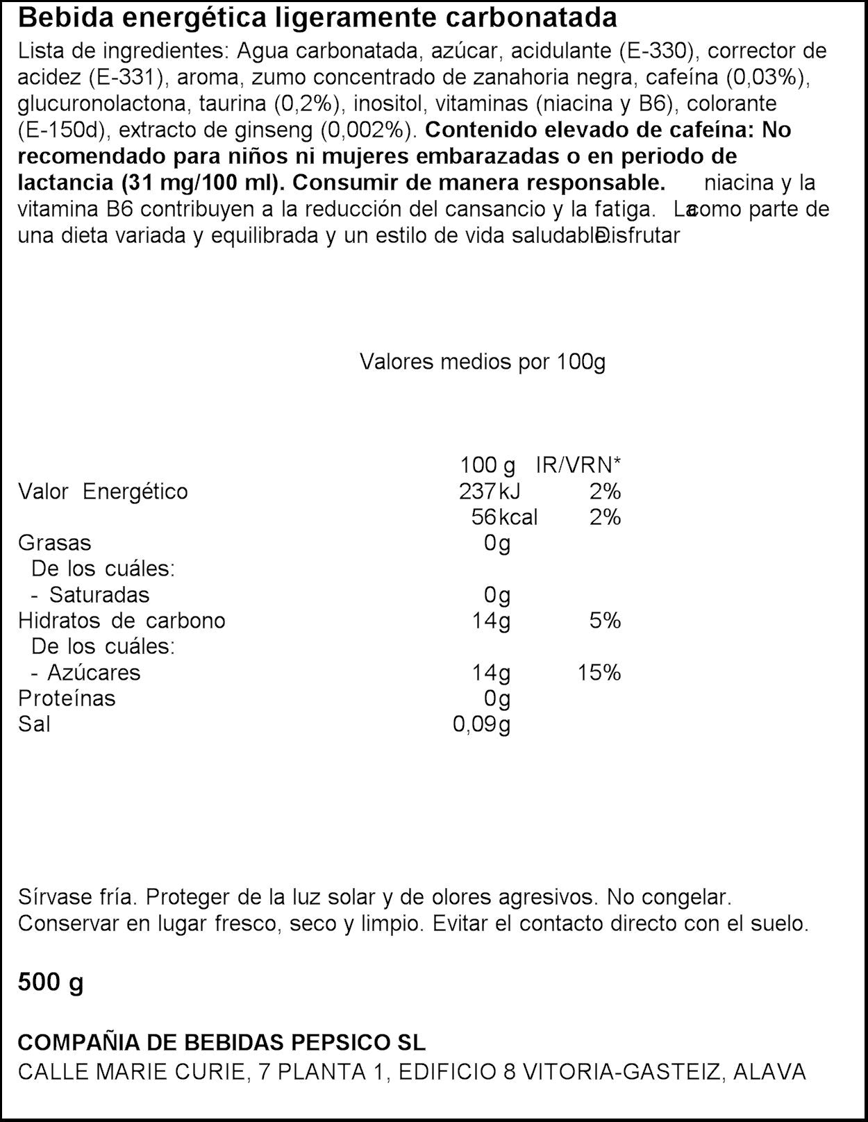 Bebida energética guayava Rockstar 500ml