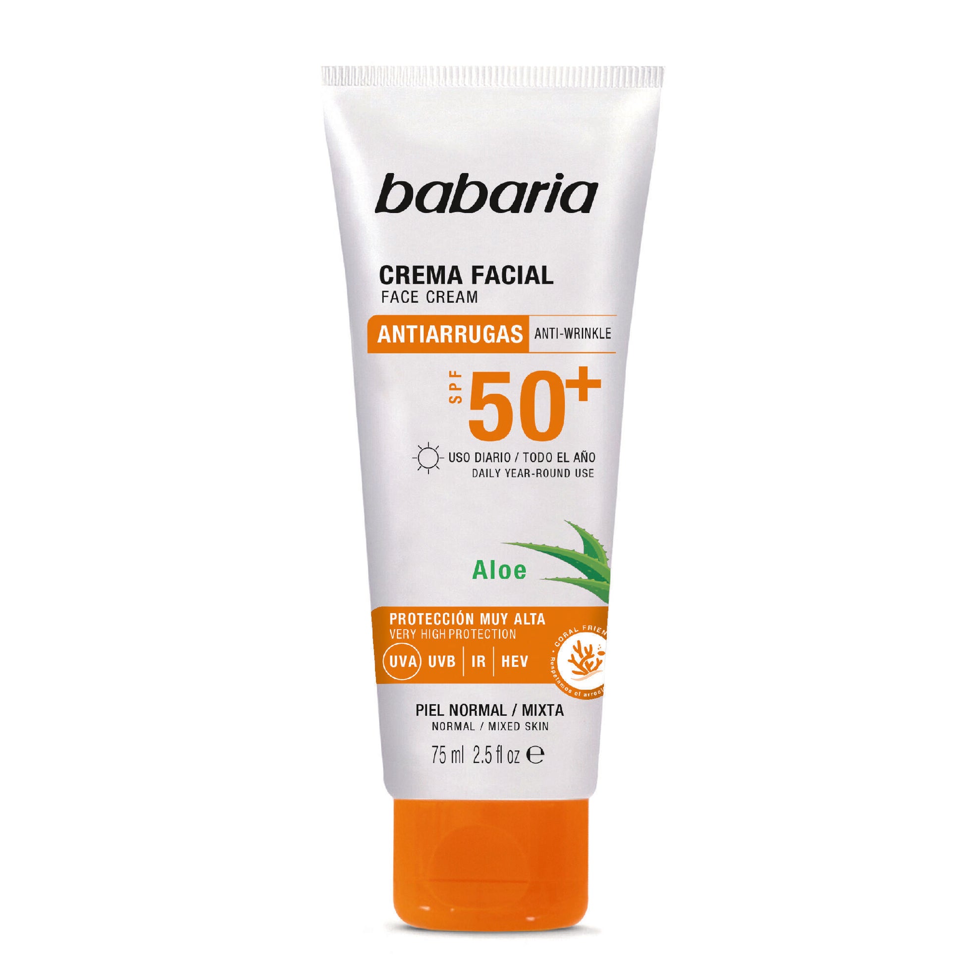 Protector solar facial f50 Babaria 75ml