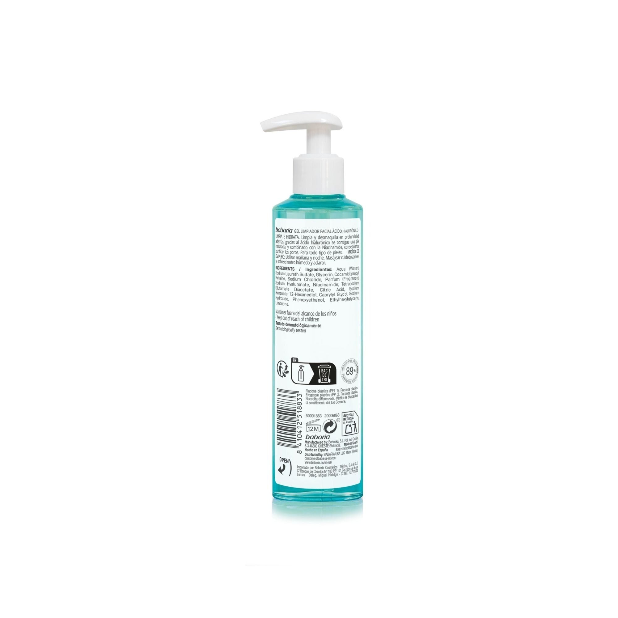 Gel limpiador acido hialuronico Berioska 200ml