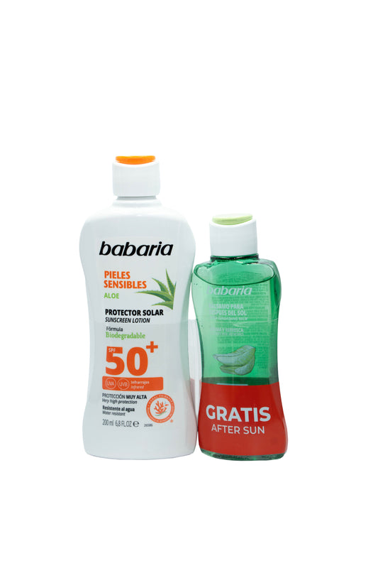 Leche protector solar p sensibl fs50 +aftersun Babaria 300ml La Despensa