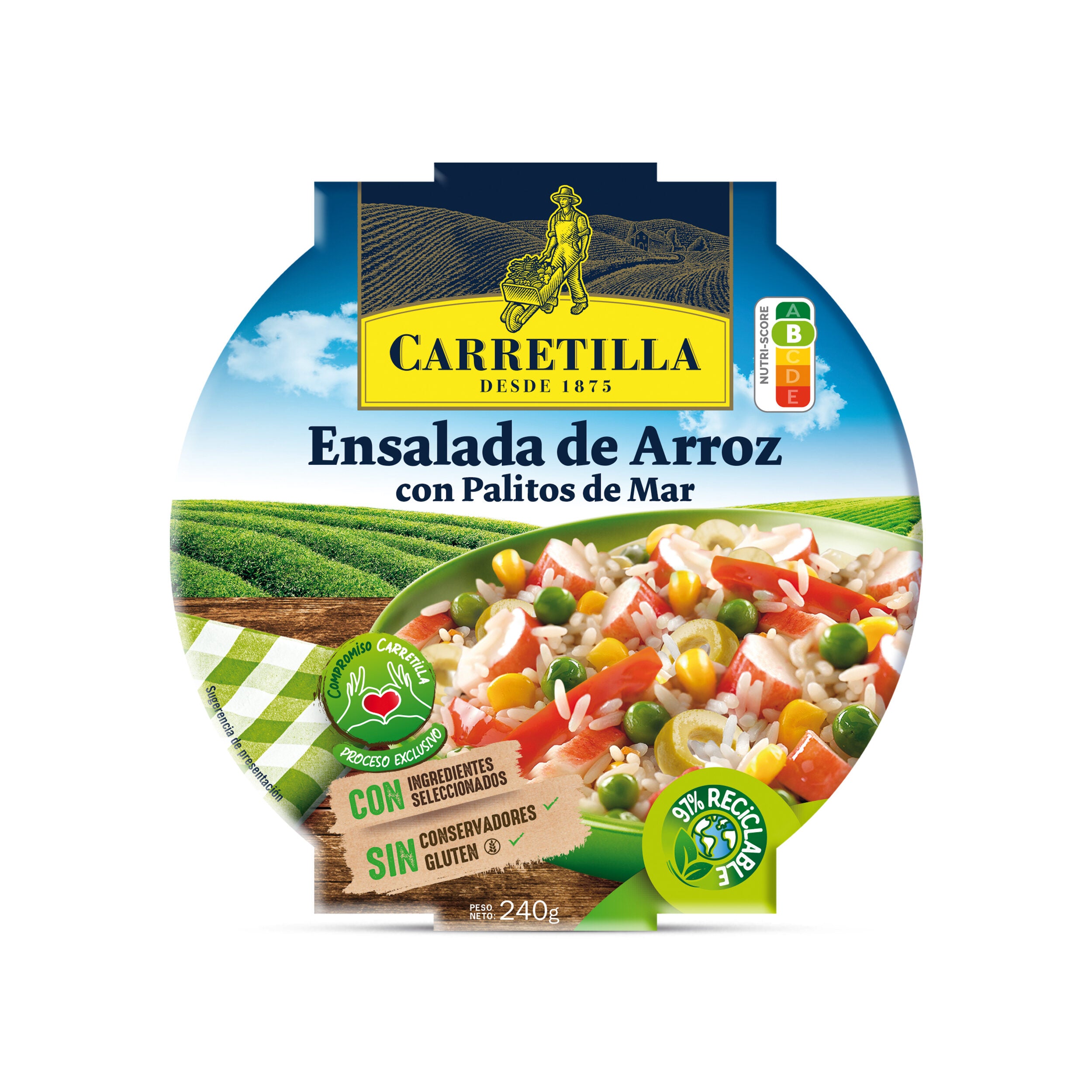 Ensalada de arroz c/palitos de mar Carretilla 240g