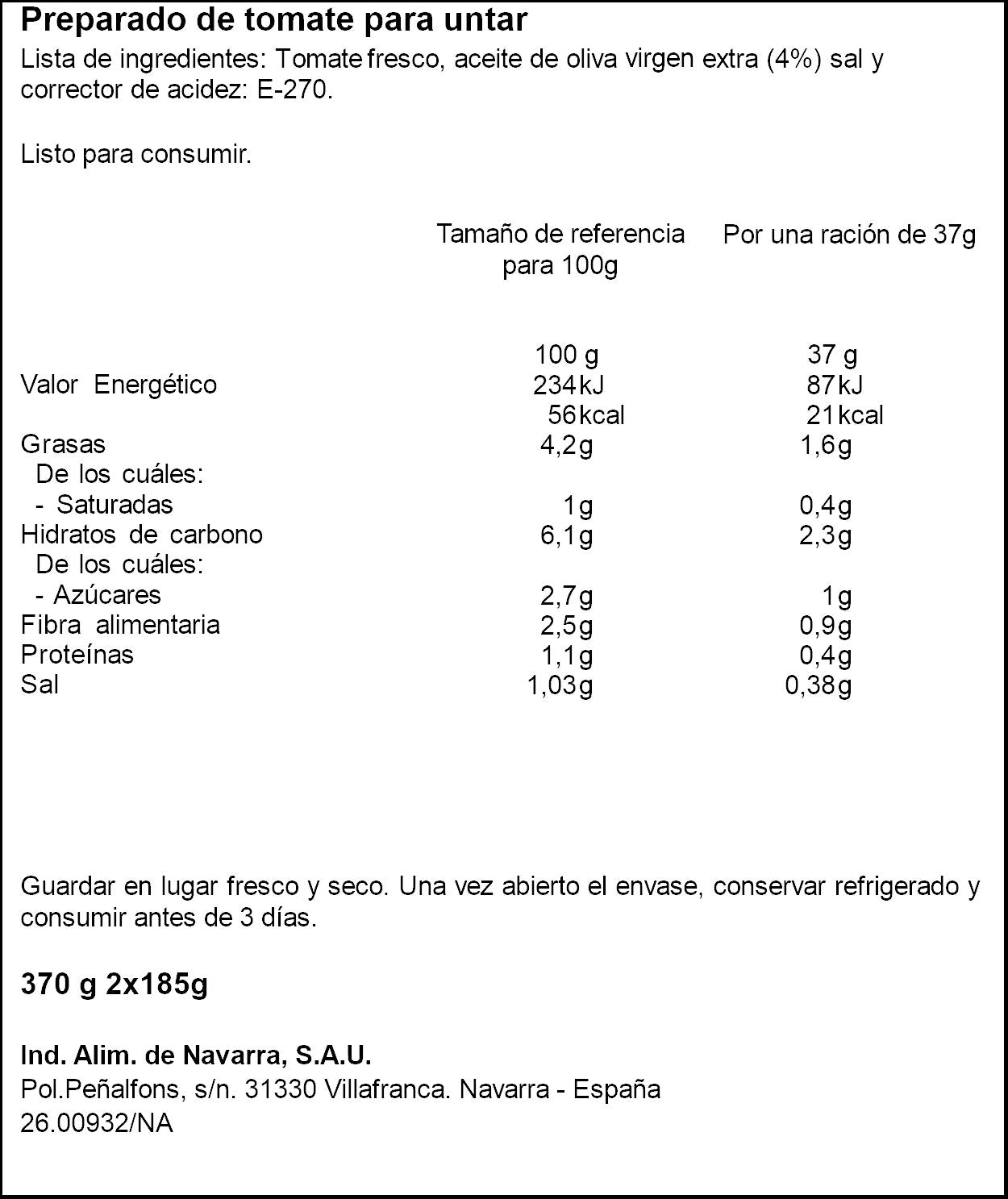 Tomate 'tumaca' c/ ajo cristal Carretilla p2 185g/u