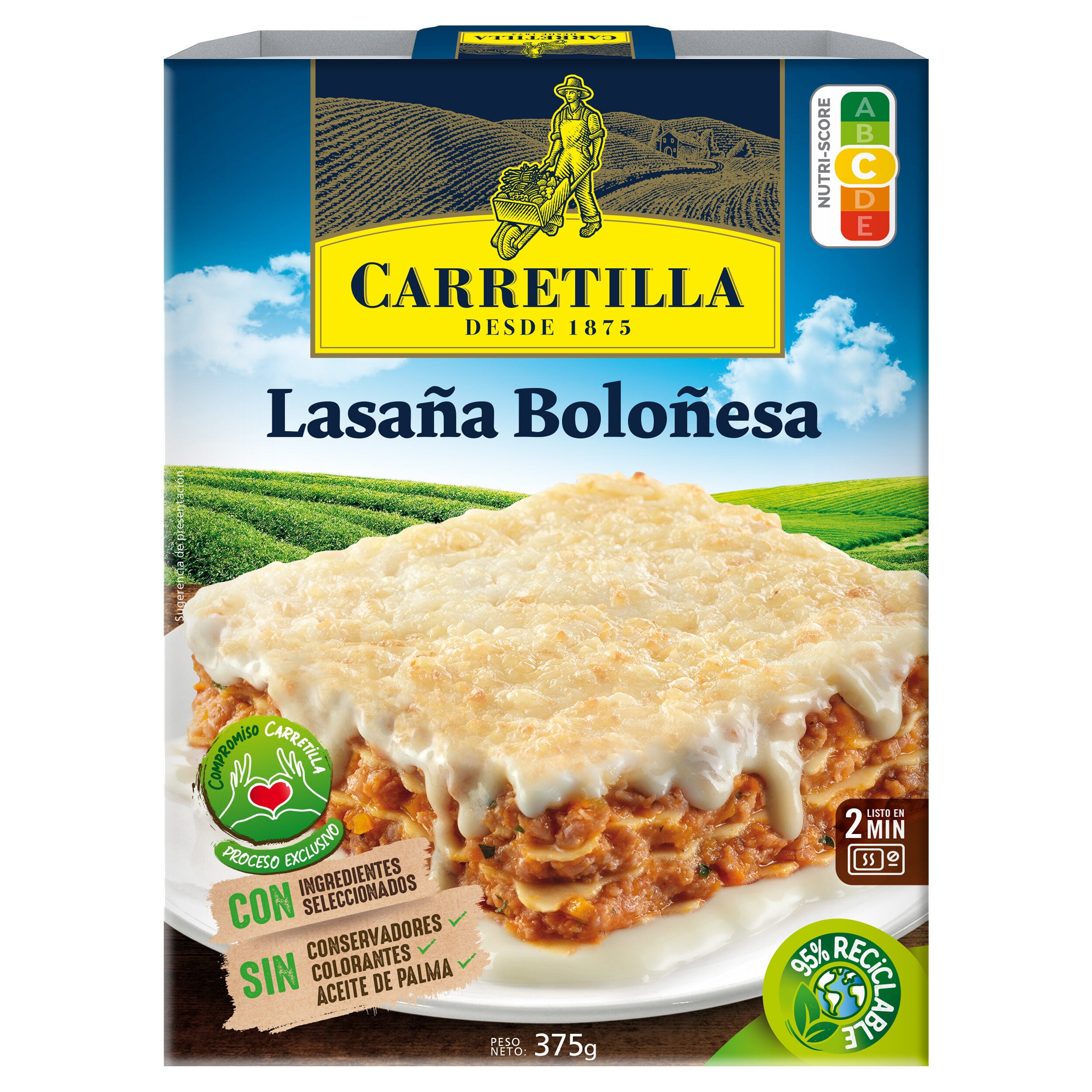 Lasaña boloñesa Carretilla 375g