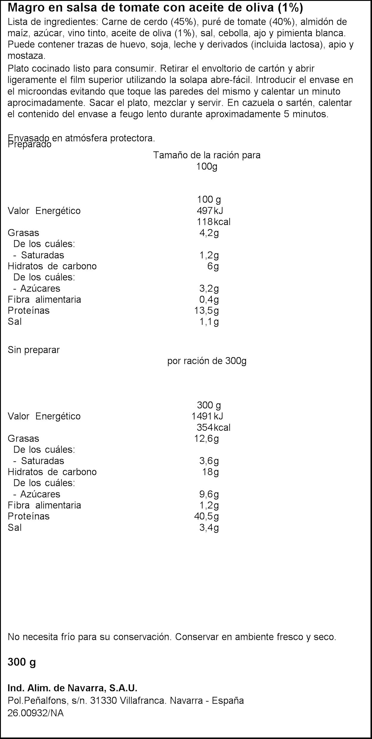Magro en salsa de tomate Carretilla 300g