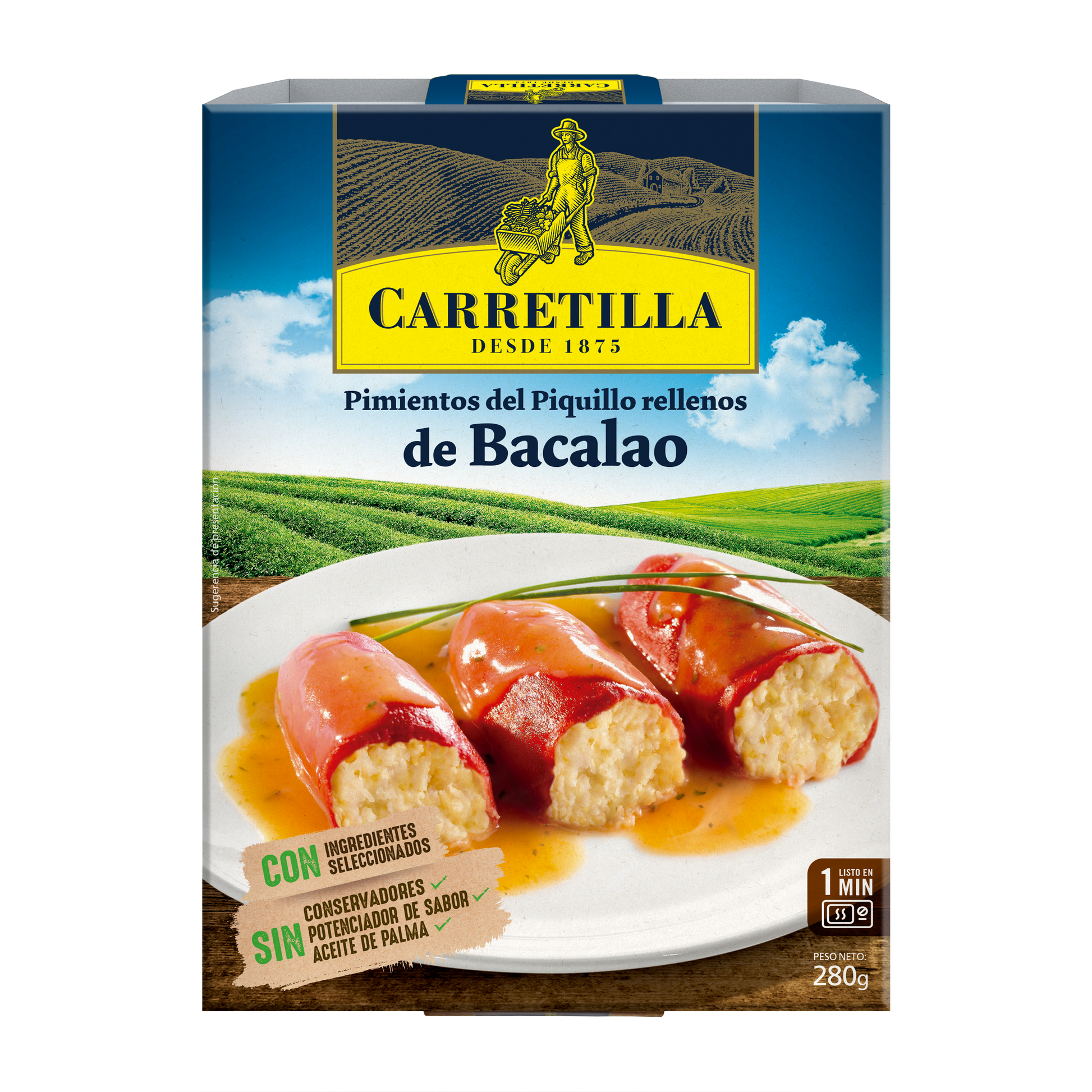 Pimientos de piquillo relleno bacalao Carretilla 280g