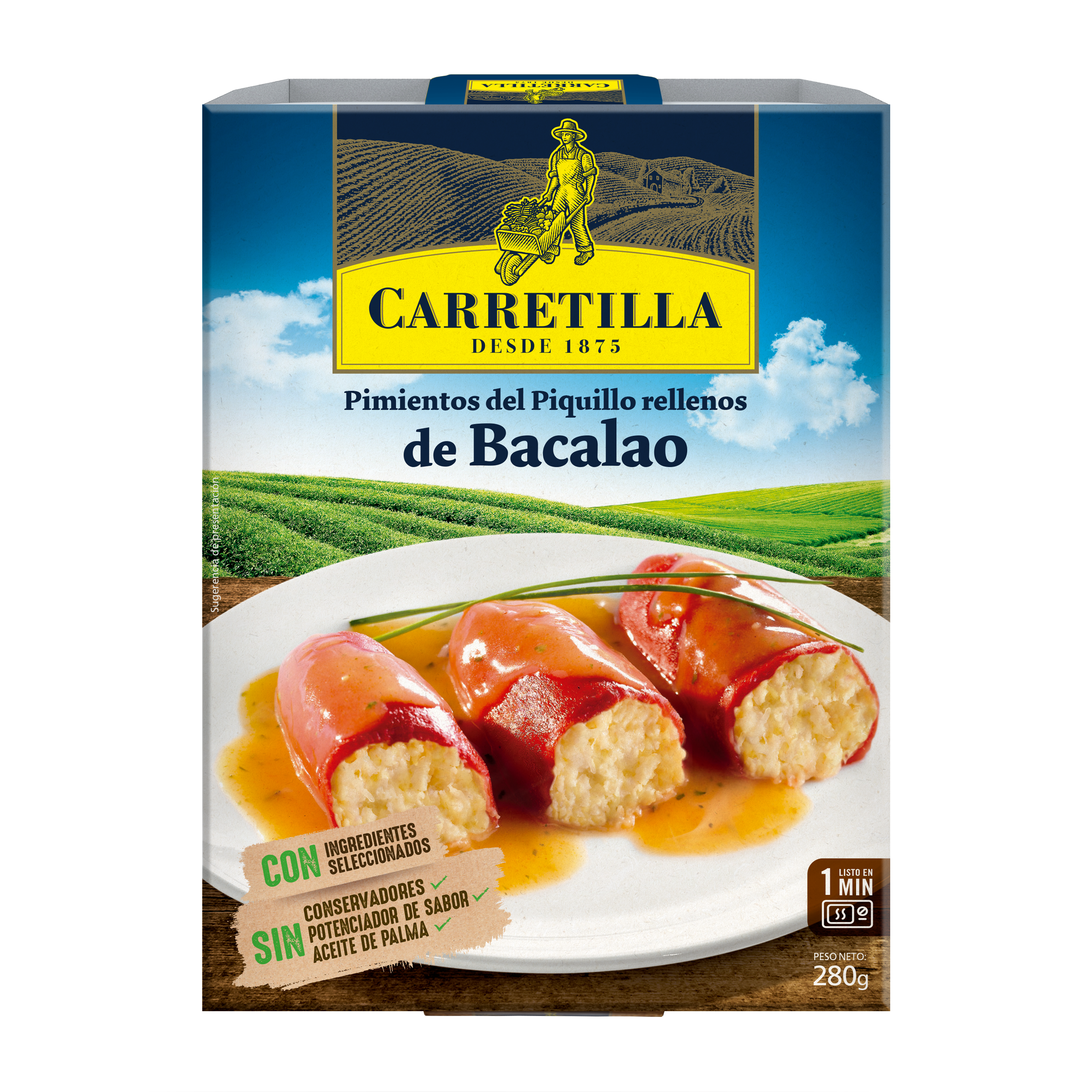 Pimientos de piquillo relleno bacalao Carretilla 280g
