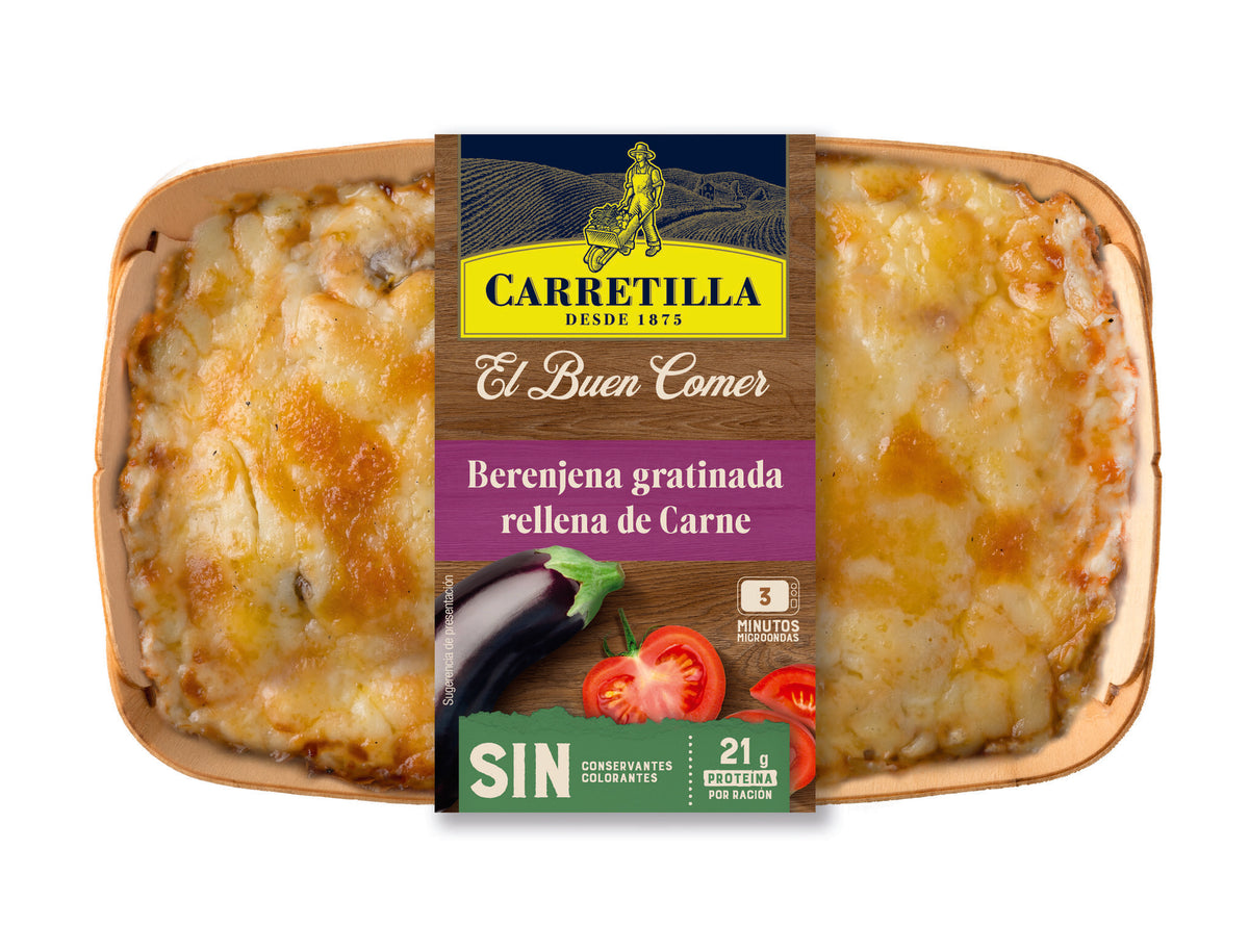Berenjena gratinada rellena carne Carretilla 350g