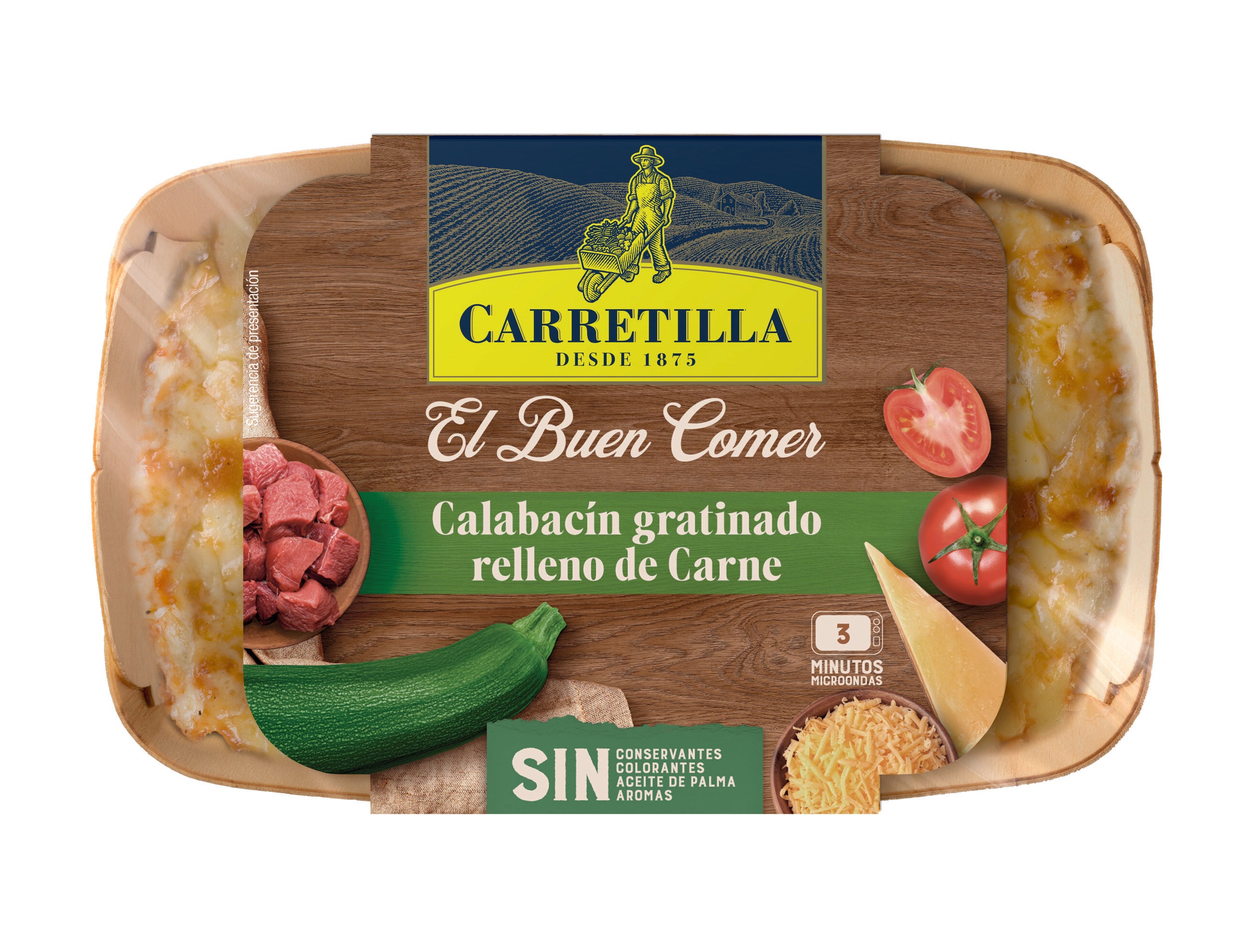 Calabacin gratinado relleno carne Carretilla 350g