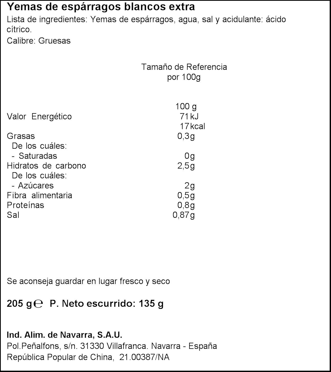Yema espárrago extra grueso lata Carretilla 135g escurr