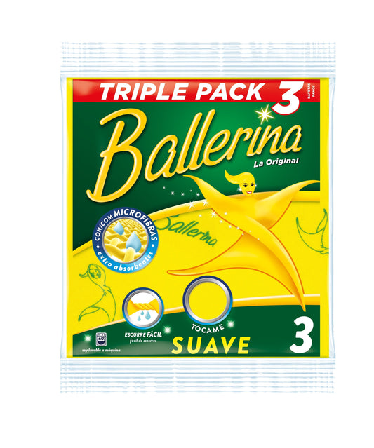Bayetas amarilla Ballerina 3u La Despensa