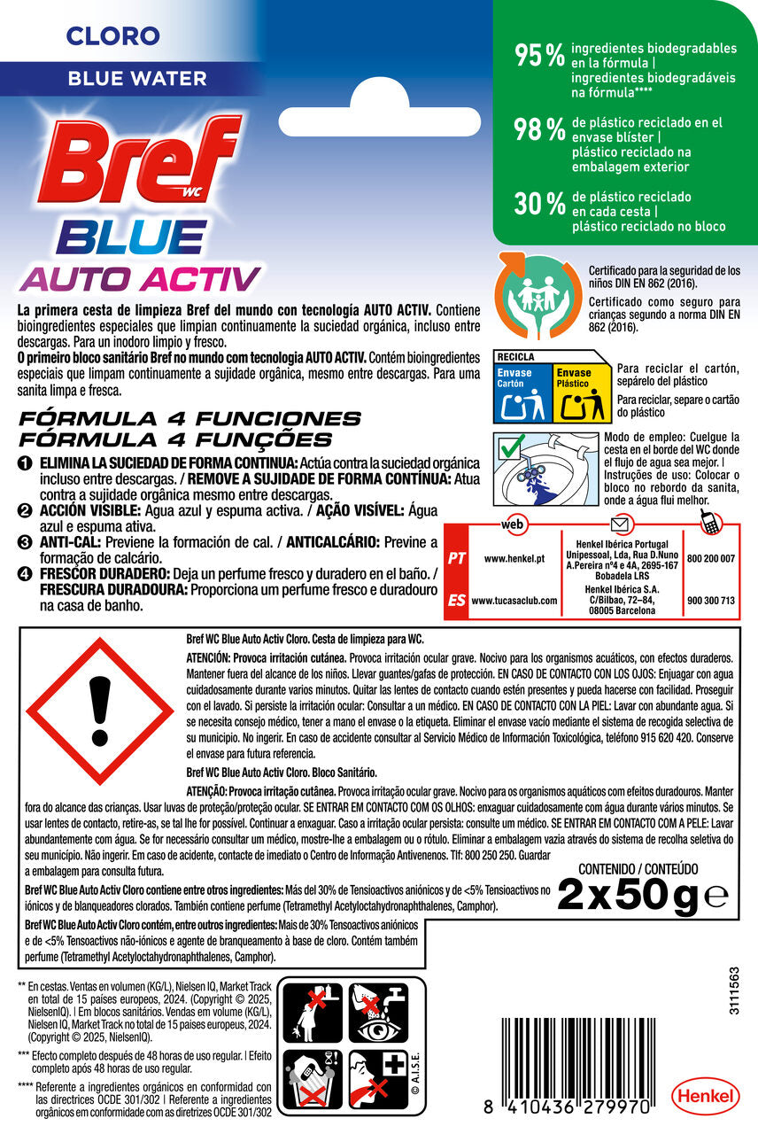 Limpiador wc blue Bref wc acti p2 50g