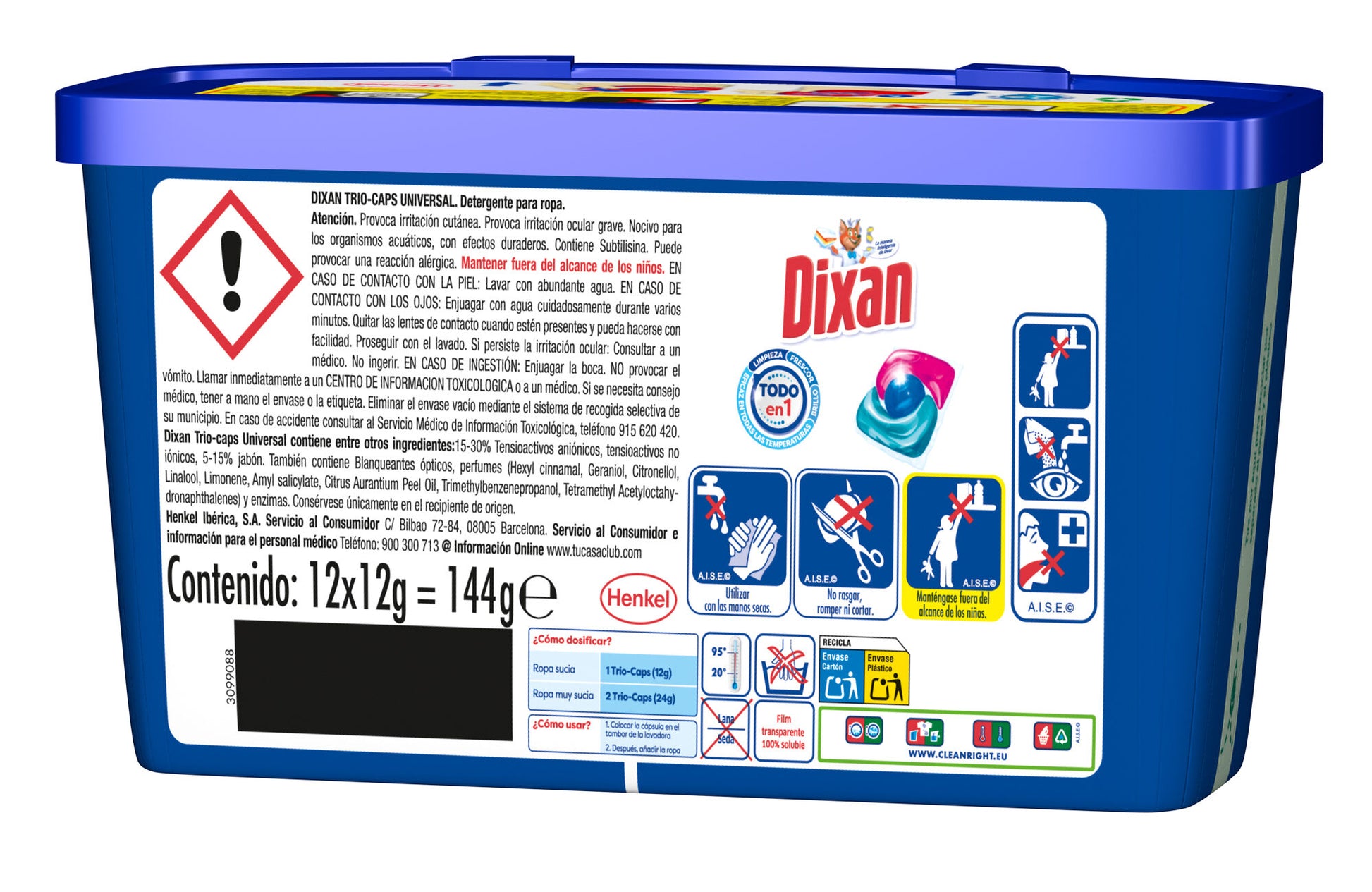 Detergente capsulas liquidas Dixan 12d
