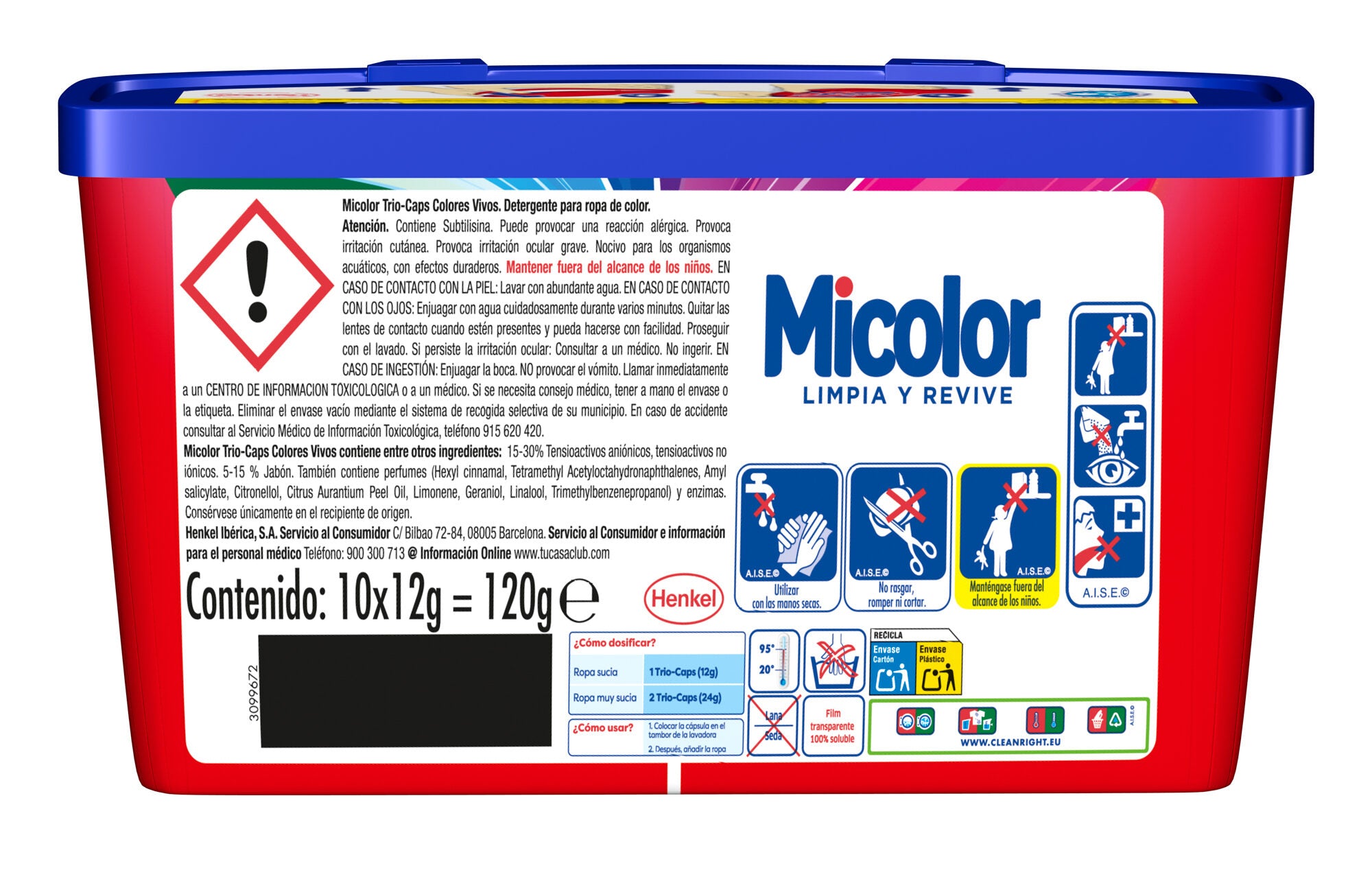 Detergente capsulas triocaps Micolor 10d