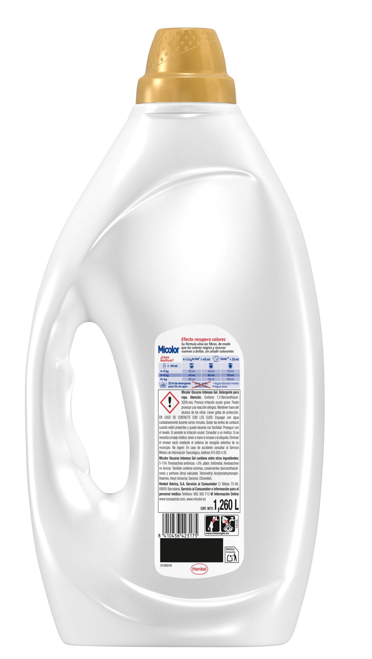 Detergente líquido oscuros intensos Micolor 28u
