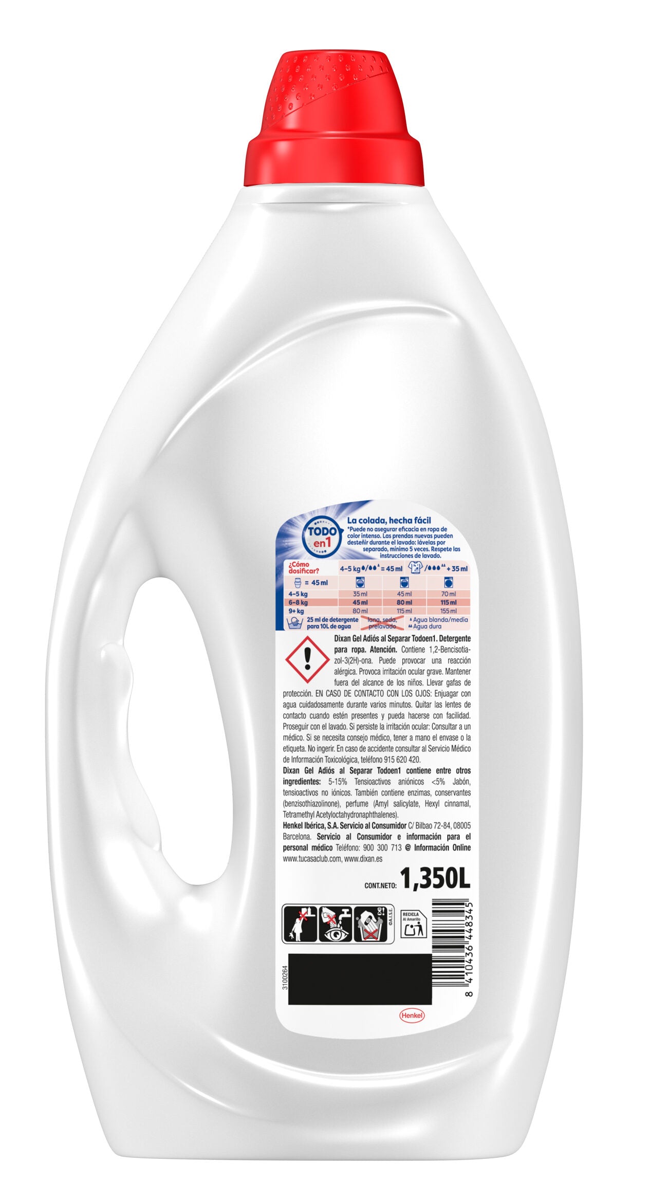 Detergente líquido adios al separar Dixan 30d