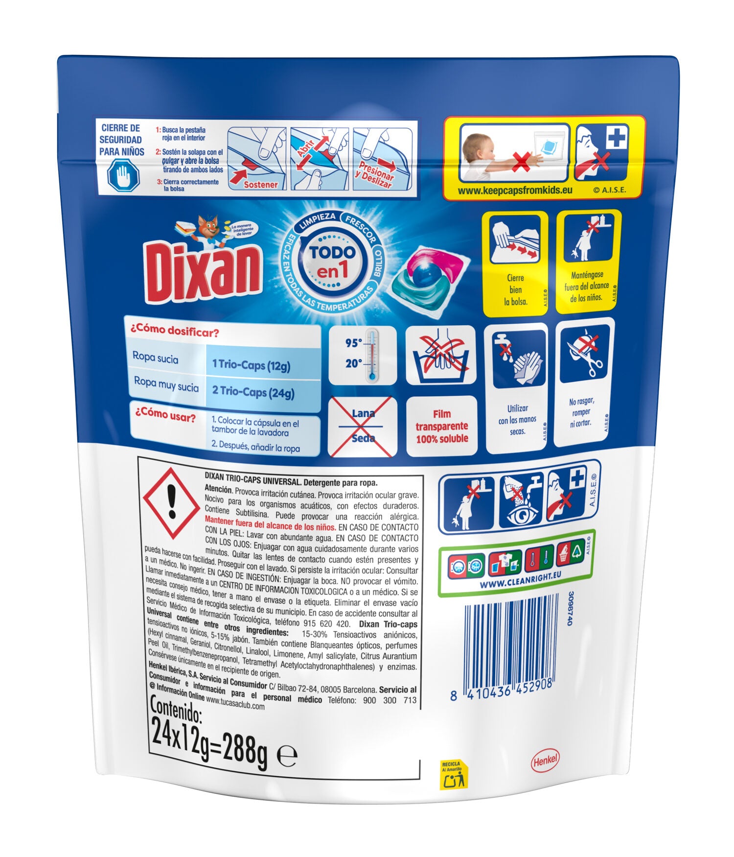 Detergente triocaps Dixan 24d