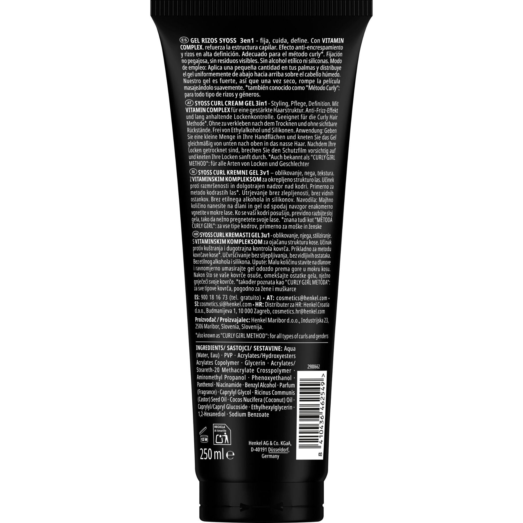 Gel y cera curly Syoss 250ml