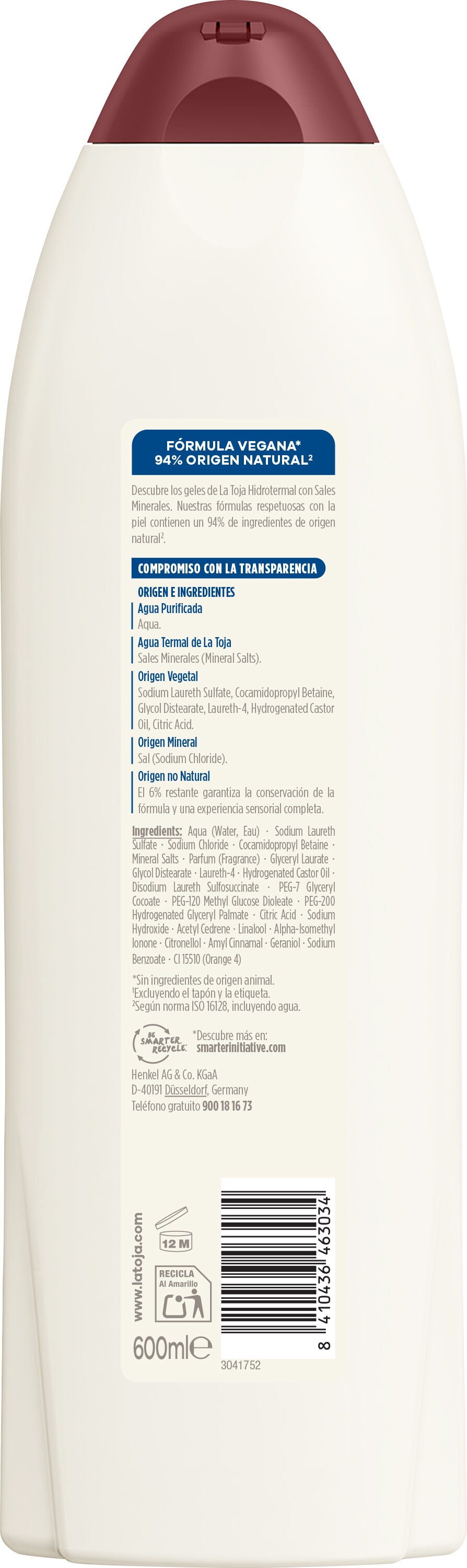 Gel baño hidrotermal La toja 600ml