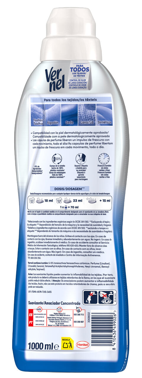 Suavizante concentrado fresh control Vernel 55d
