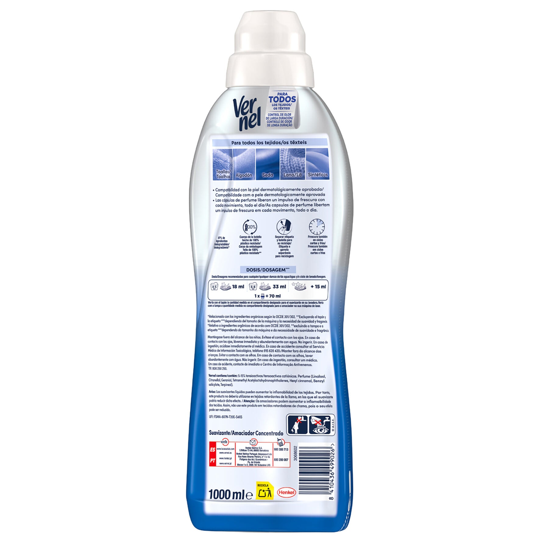 Suavizante concentrado fresh control Vernel 55d