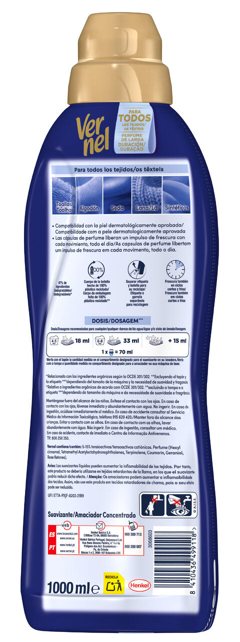Suavizante concentrado blue Vernel 55d
