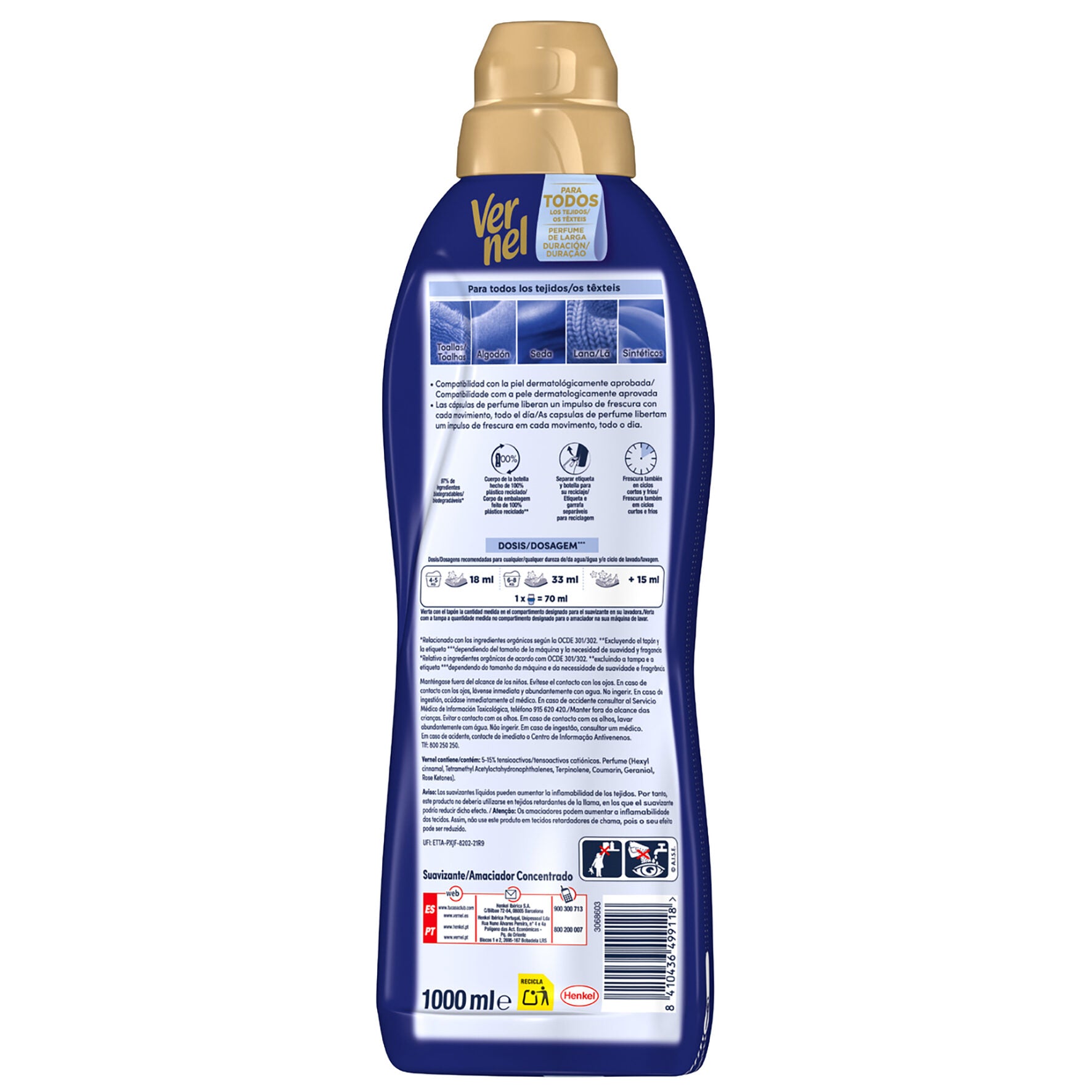 Suavizante concentrado blue Vernel 55d