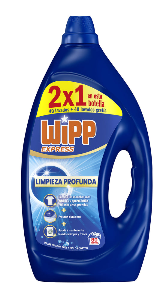 Detergente gel azul Wipp 40+40d La Despensa