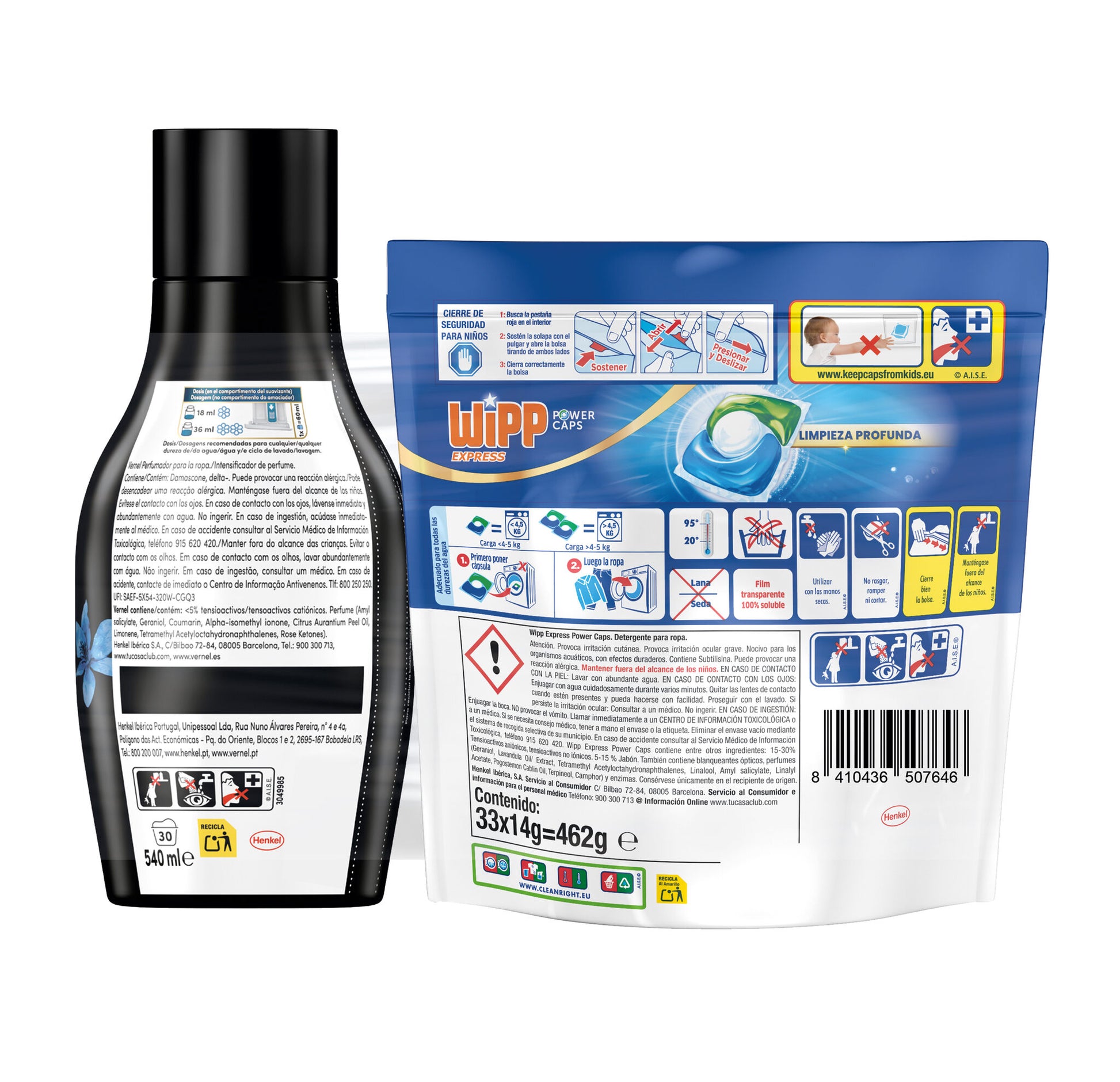 Detergente capsulas + perfumador Wipp33d+vernel 30d