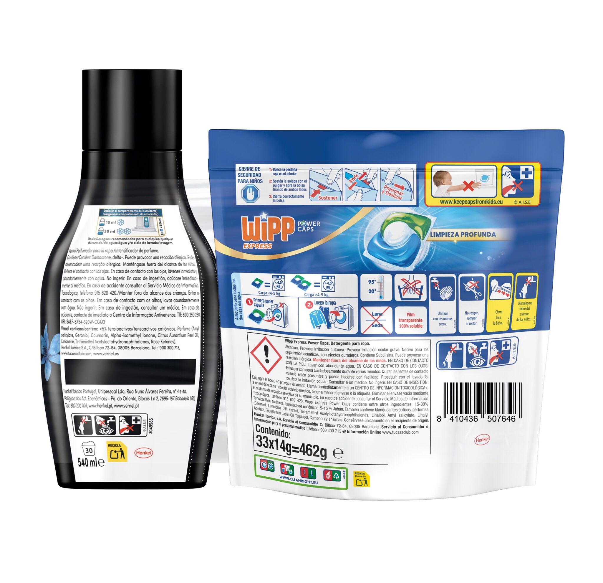 Detergente capsulas + perfumador Wipp33d+vernel 30d