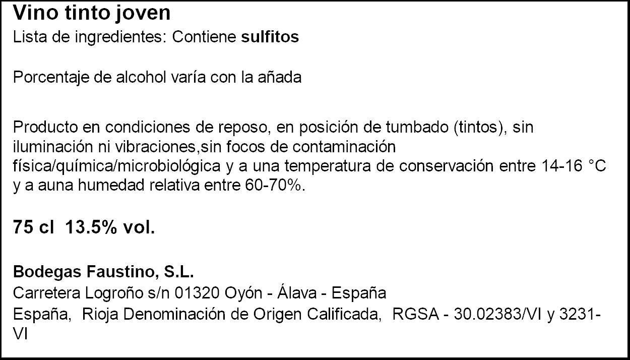 Vino tinto rioja cvc faustino vii 750ml