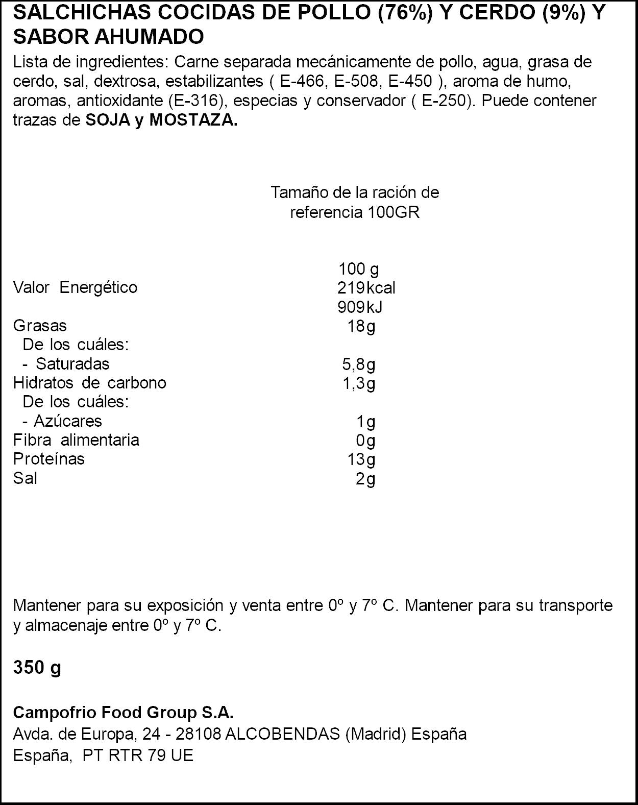 Salchicha classic jumbo Oscar mayer 350g