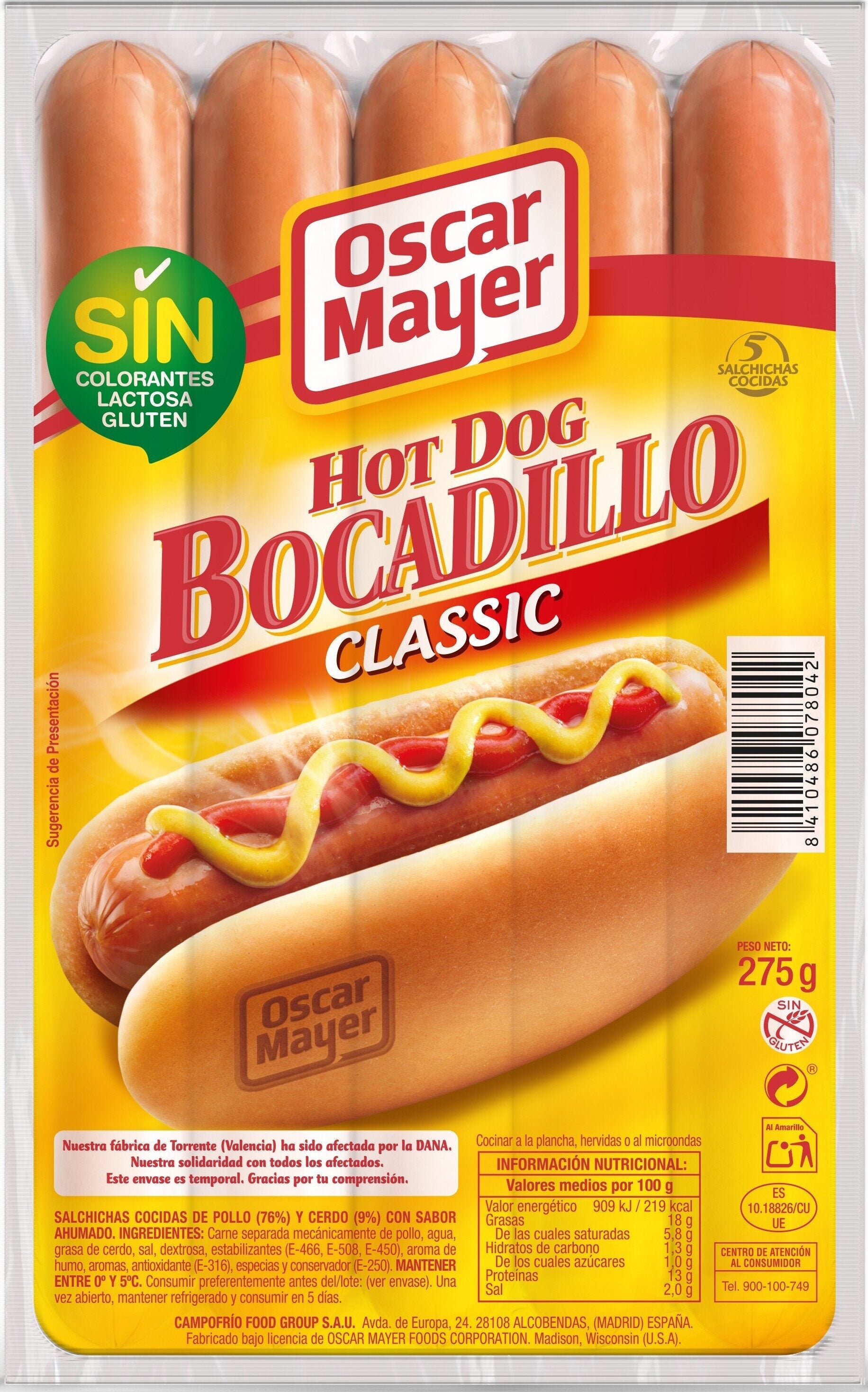 Salchicha bocata wieners Oscar mayer 275g