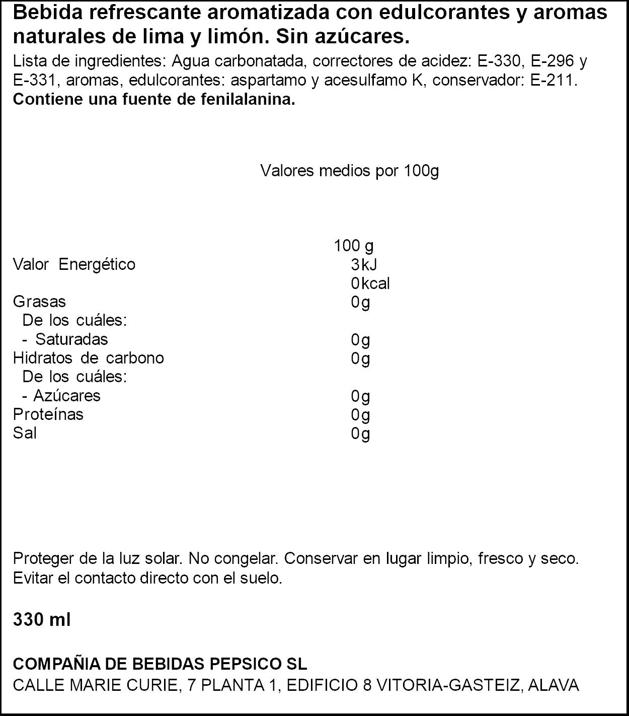 Refresco lima zero lata Seven up 330ml