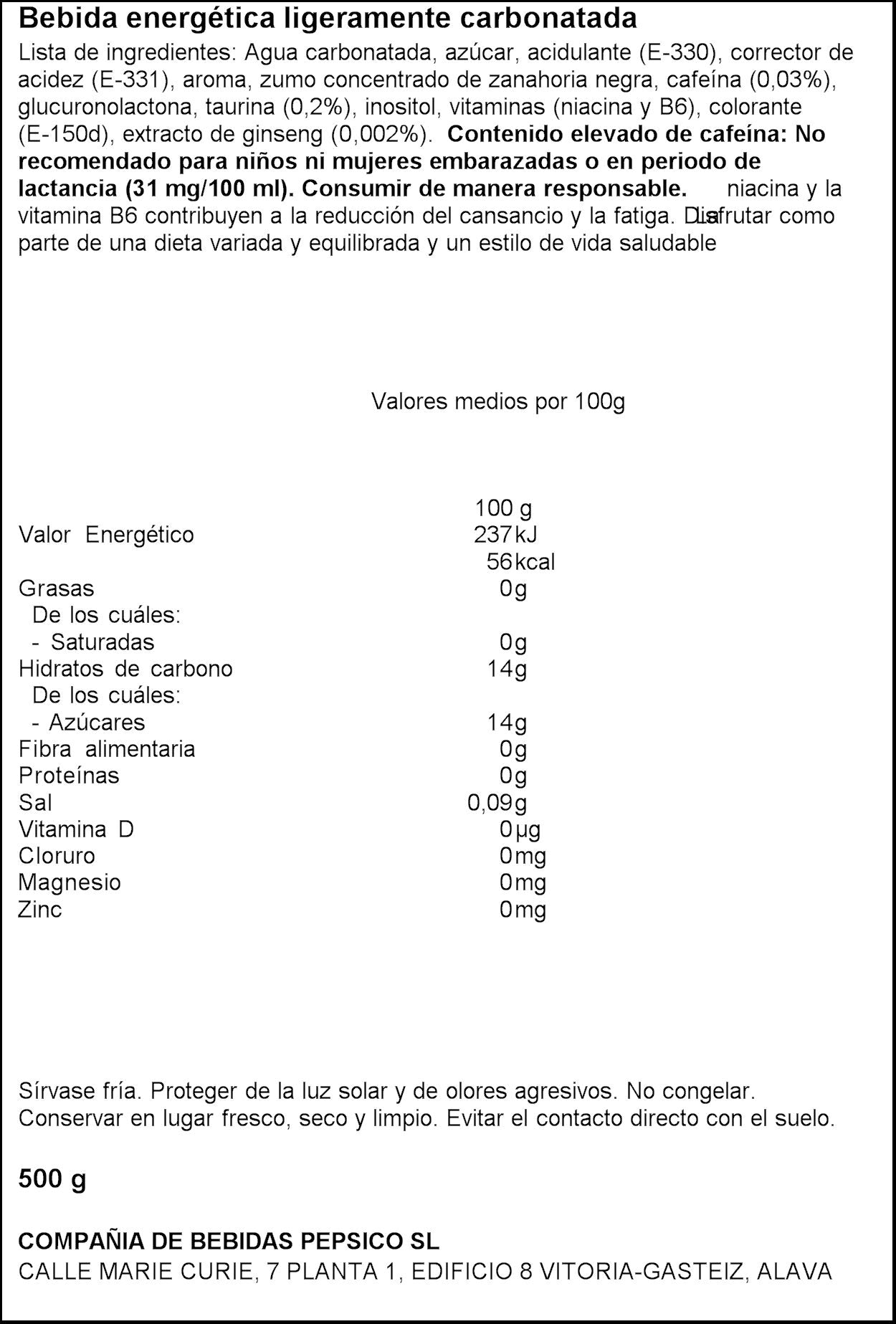 Bebida energética guayava Rockstar 500ml