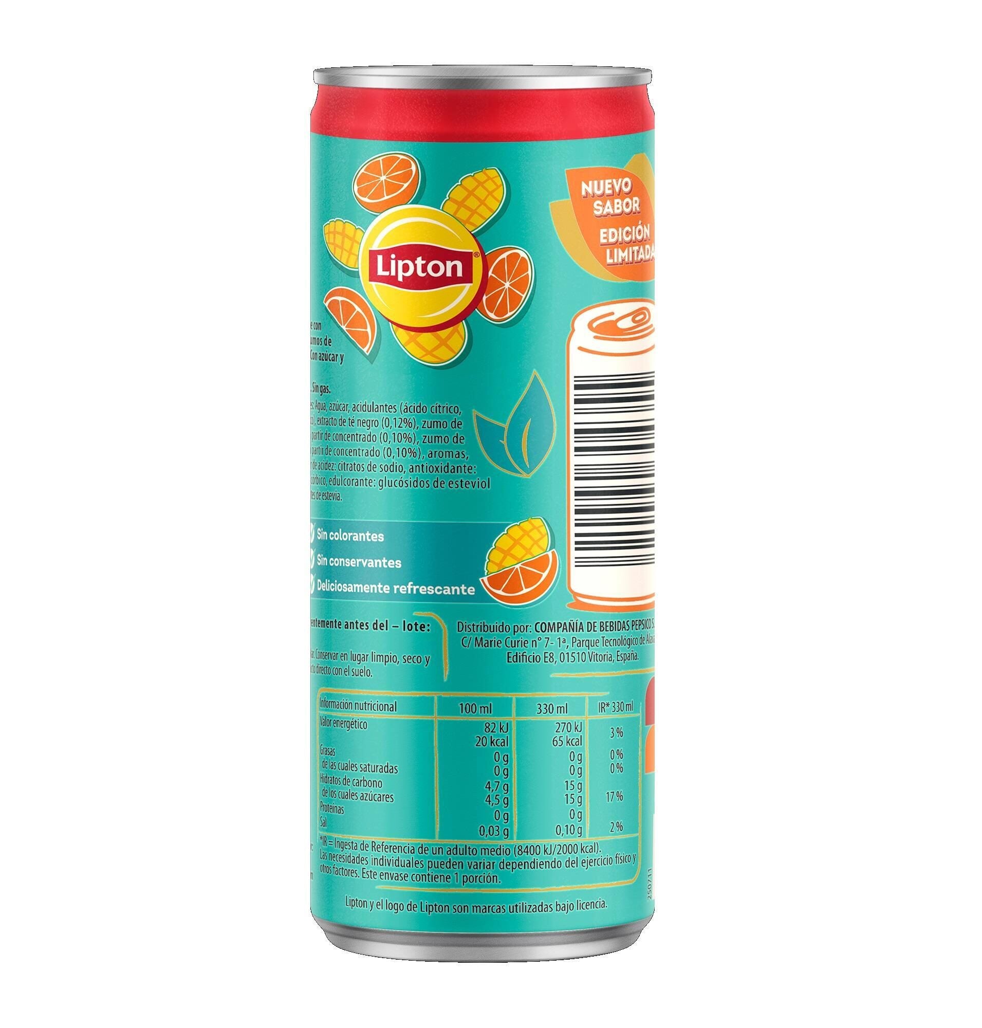 Té naranj/mango lata Lipton 330ml