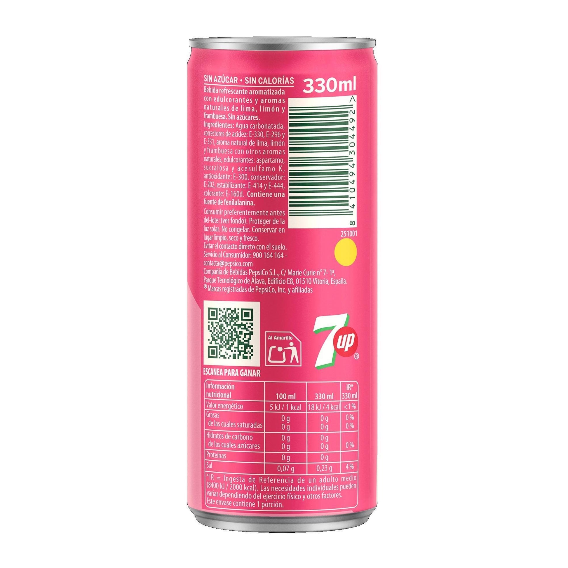 Refresco lima pink lata Seven up 330ml