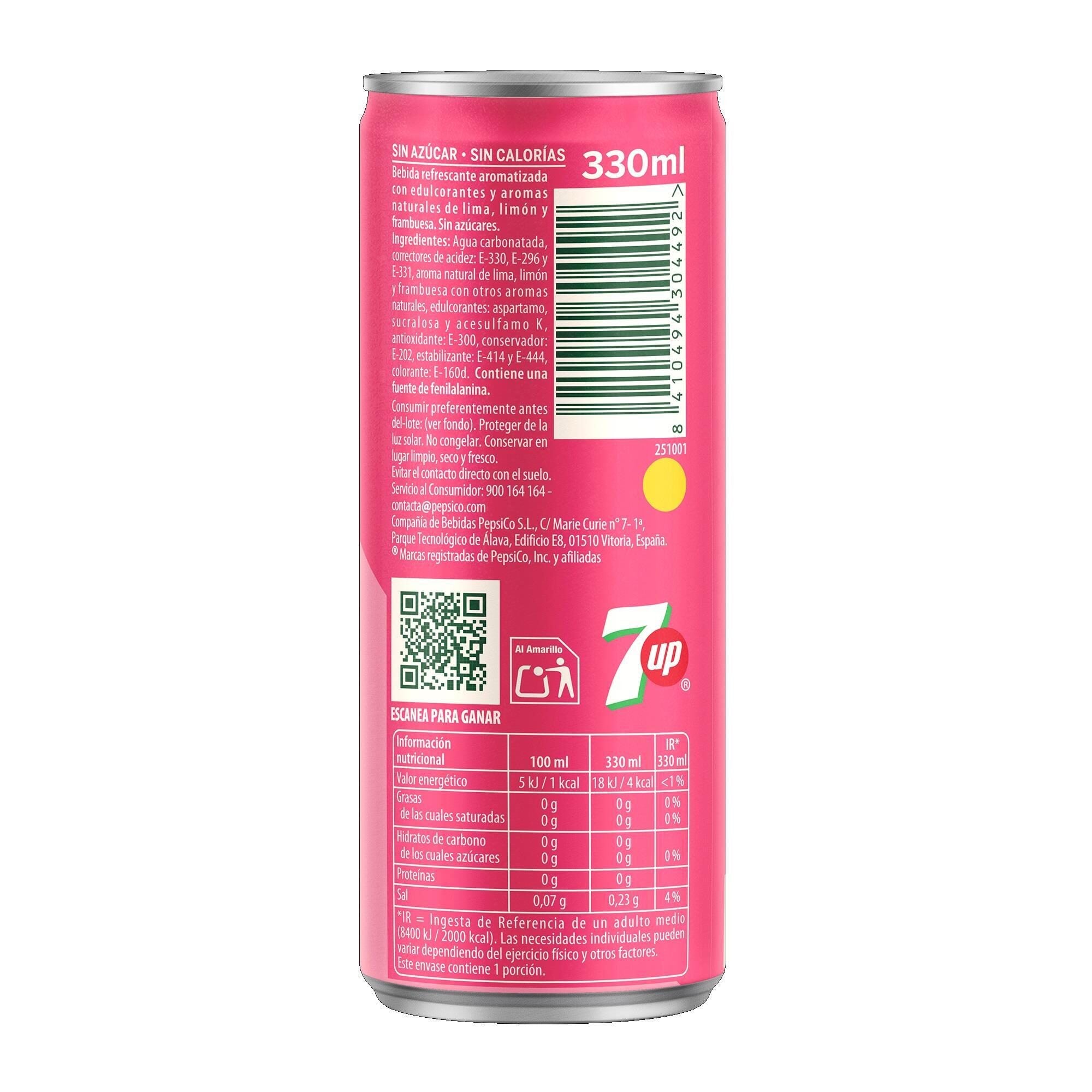 Refresco lima pink lata Seven up 330ml